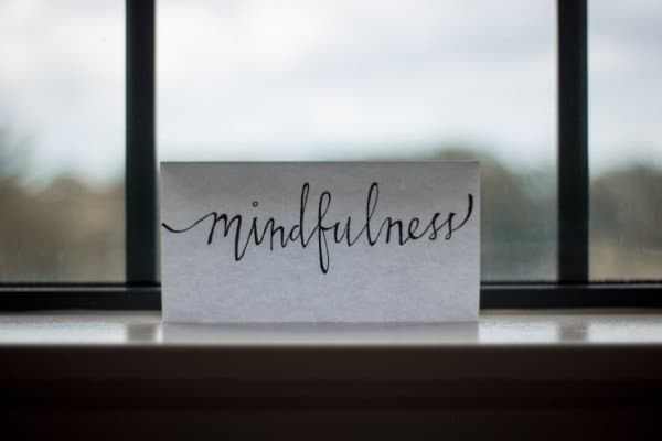 A piece of paper with the word 'Mindfulness' written on it