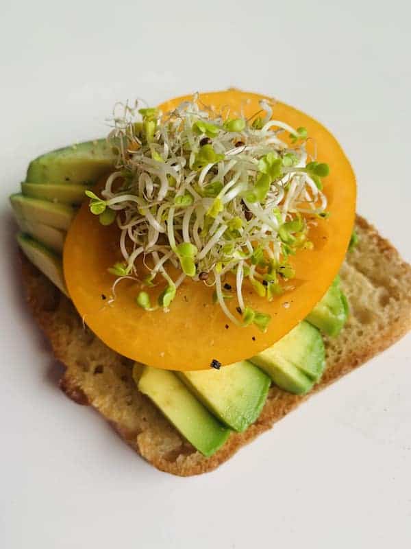 Avocado Toast with Tomato and Sprouts