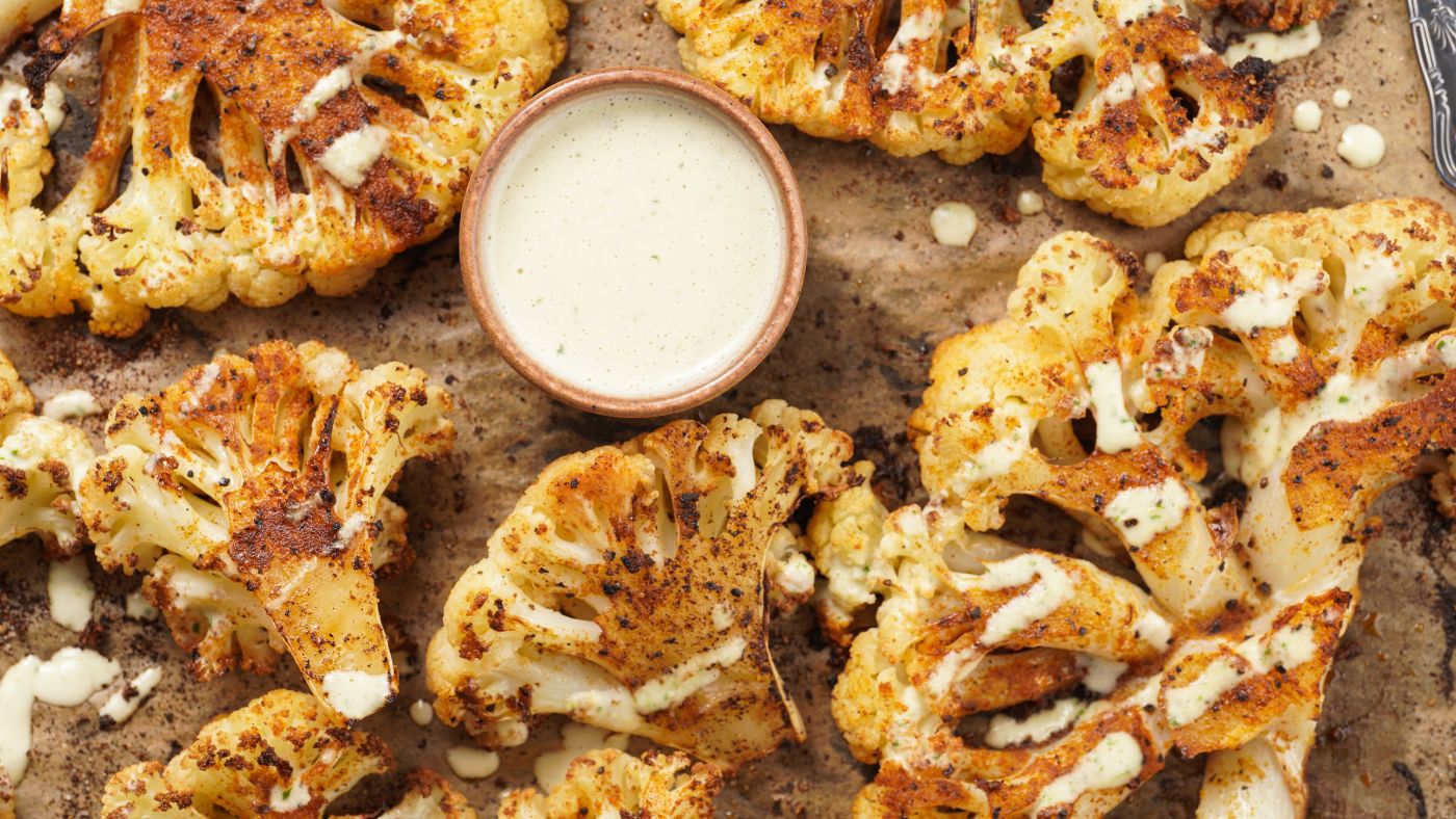 Crispy Cauliflower Steaks with Tahini Sauce Anticancer Lifestyle Program